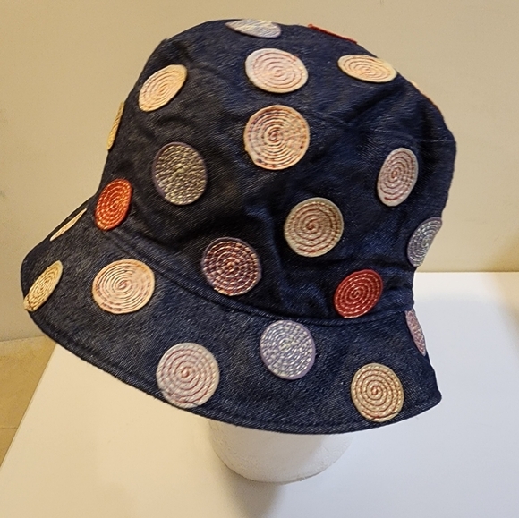 Girls denim reversible multicolor bucket hat - Picture 1 of 10